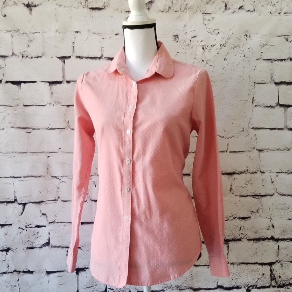 Pink Polka-Dot Long Sleeve Cotton Top - GUC!